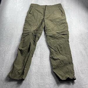 REI Co-op Pants Men 34x28* Green Sahara Roll Up Relaxed Fit Outdoor Cargo Hiking